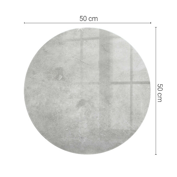 Okrogla steklena mizna plošča z natisom Beton z razpokami