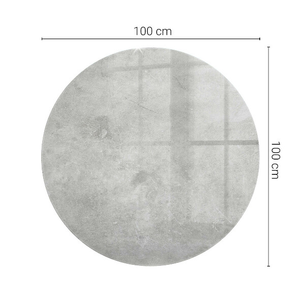 Okrogla steklena mizna plošča z natisom Beton z razpokami
