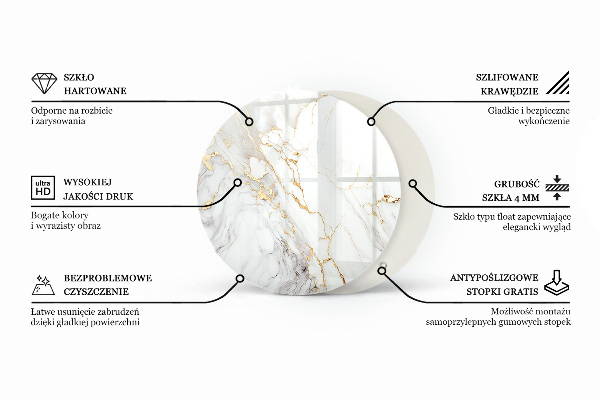 Okrogla steklena mizna plošča Naravna lesena tekstura