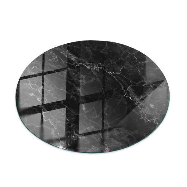Okrogla steklena mizna plošča z natisom Vzorec marmorja z žilami