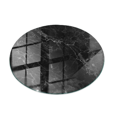 Okrogla steklena mizna plošča z natisom Vzorec marmorja z žilami