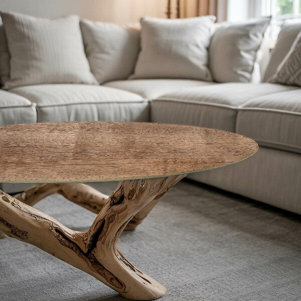 Steklena mizna plošča z natisom Eleganten leseni motiv