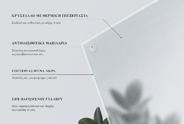 Pravokotna mizna plošča iz prosojnega materiala