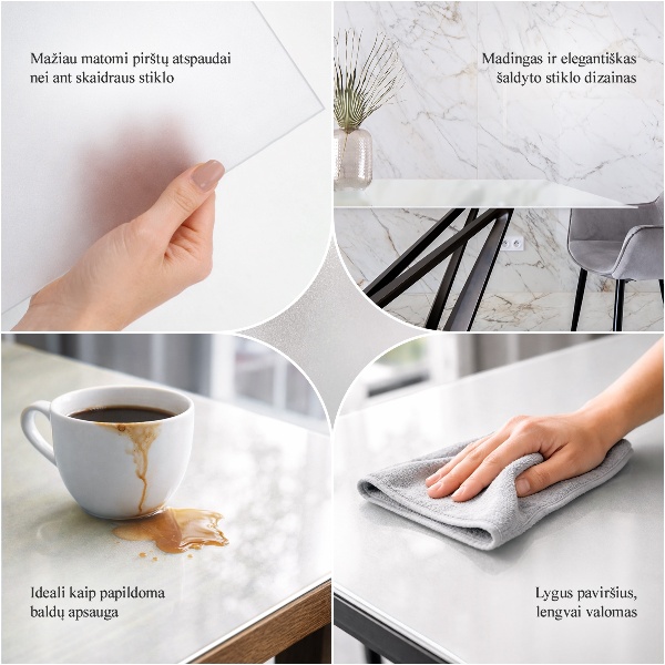 Pravokotna mizna plošča iz prosojnega materiala