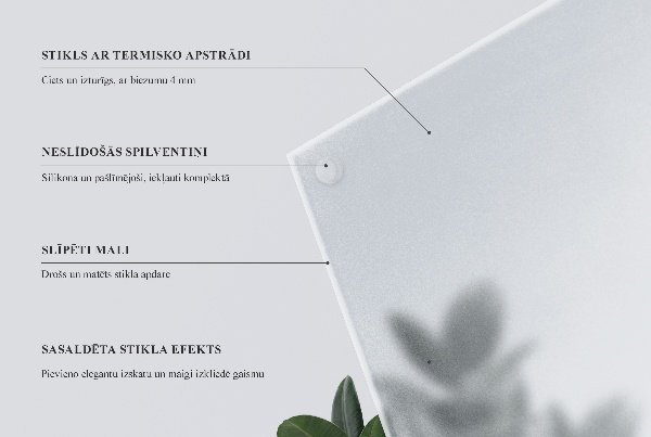 Pravokotna mizna plošča iz prosojnega materiala