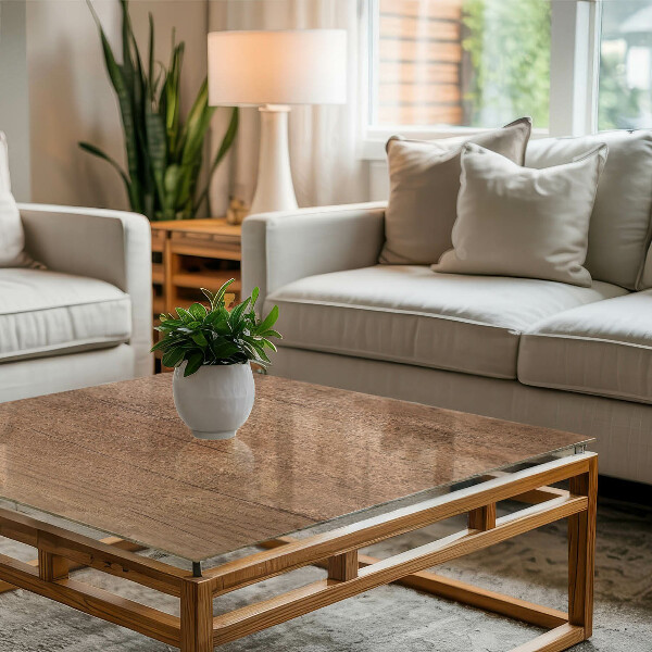 Dekorativna steklena mizna plošča z natisom Eleganten leseni motiv