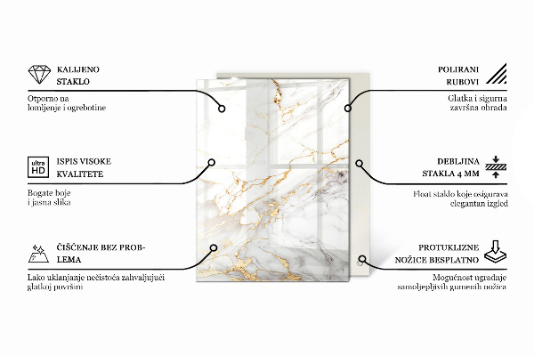 Dekorativna steklena mizna plošča z natisom Eleganten leseni motiv