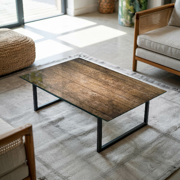 Pravokotna steklena mizna plošča Leseni panelni vzorec