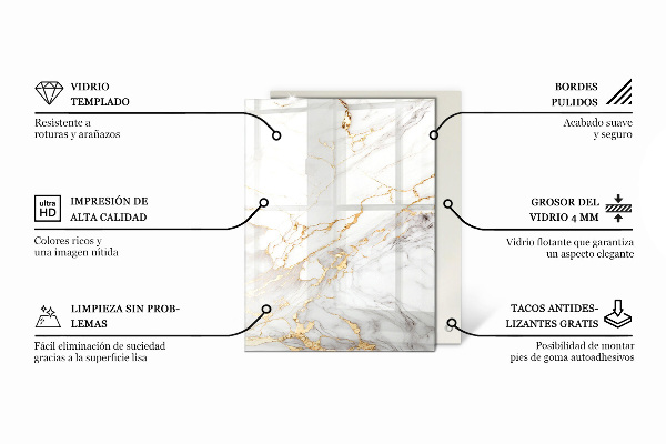 Dekorativna steklena mizna plošča z natisom Gladka bela barva