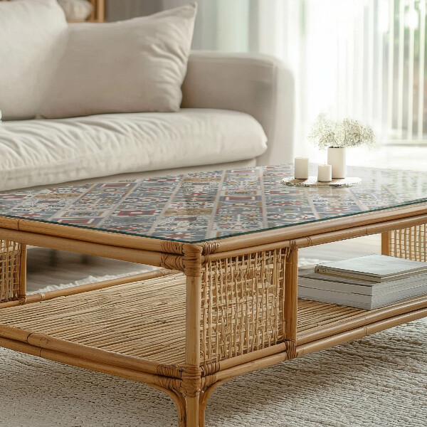 Dekorativna steklena mizna plošča z natisom Mozaikasti ornamenti