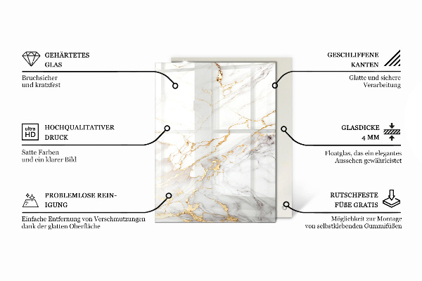 Dekorativna steklena mizna plošča z natisom Vzorec naravnega kamna