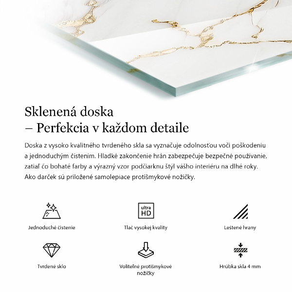 Dekorativna steklena mizna plošča z natisom Vzorec naravnega kamna