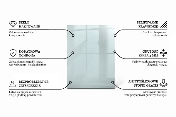 Pravokotna steklena mizna plošča prozoren
