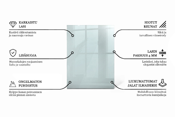 Pravokotna steklena mizna plošča prozoren