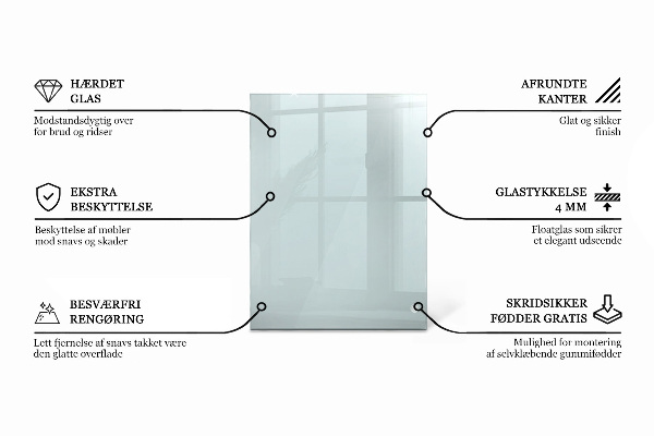 Pravokotna steklena mizna plošča prozoren