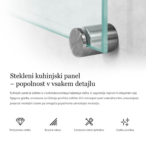 Stenska obloga za kuhinjo prozoren 100x30 cm