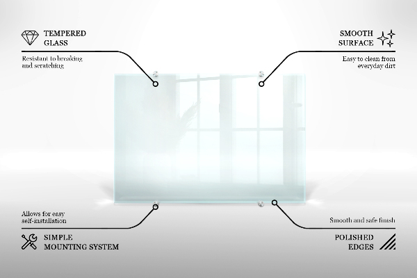 Stenska plošča za kuhinjo prozoren 100x70 cm