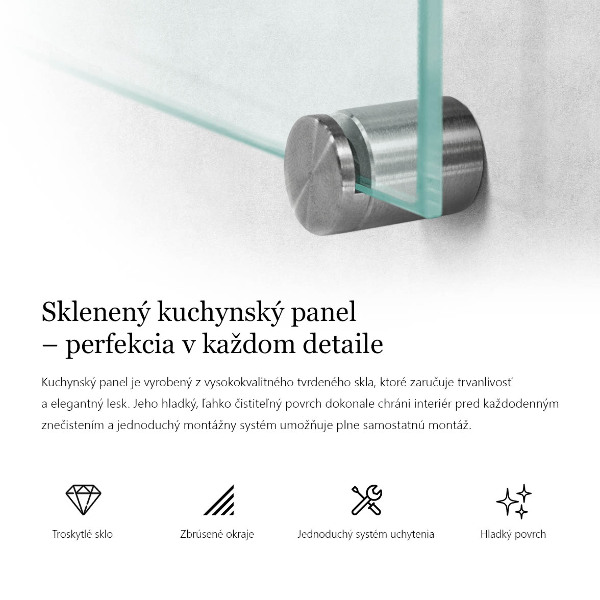 Kuhinjska obloga prozoren 125x50 cm