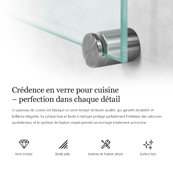 Stenska plošča za kuhinjo prozoren 80x60 cm