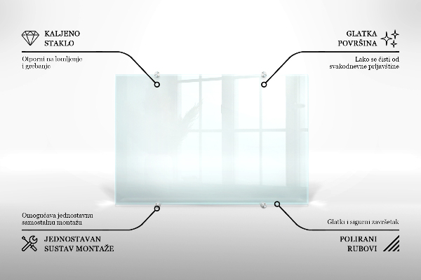 Stenska plošča za kuhinjo prozoren 80x60 cm